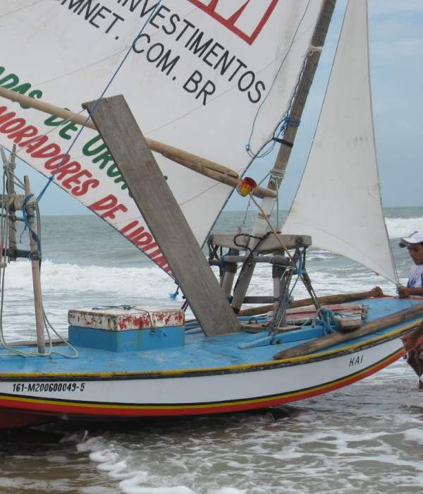 The Jangada's Bolina (daggerboard) in a raised position.