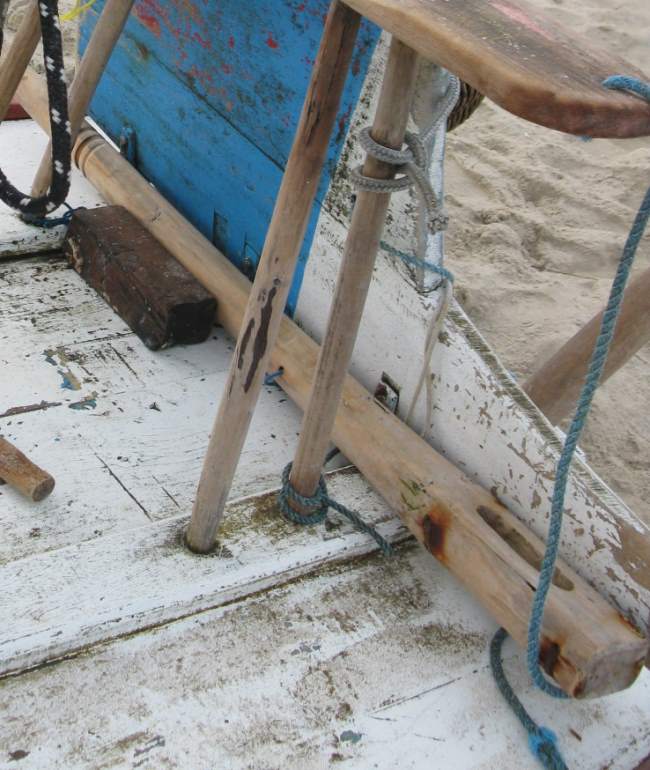 A jangada's Cana do Leme or tiller.