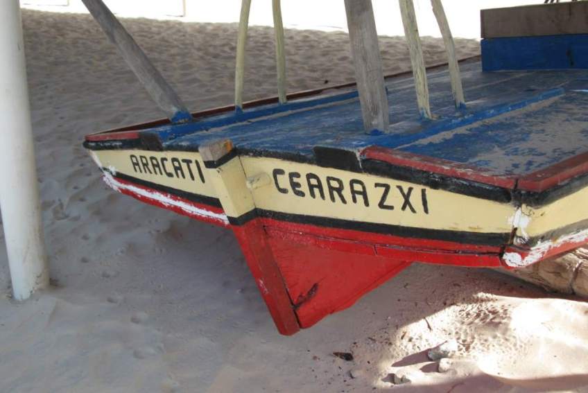 The jangada's stern, showing the air plug in the transom.