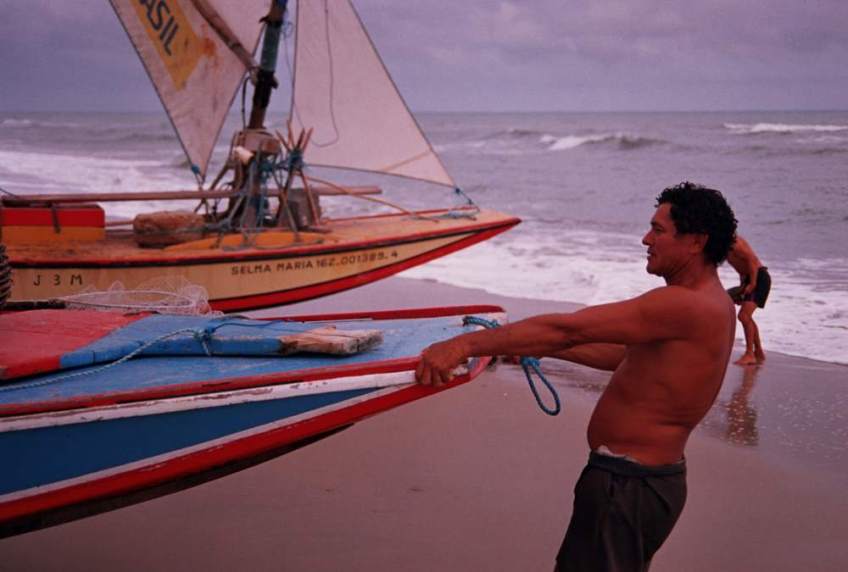 The bow of two jangadas.