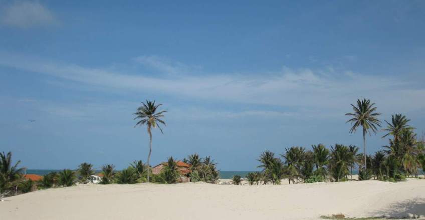 View of Prainha do Canto Verde from behind the village, looking seaward.