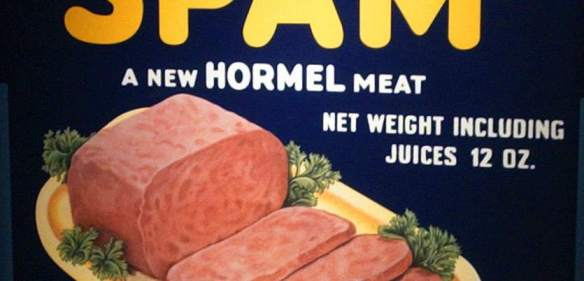 A picture of a SPAM label.